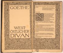 J. W. v. Goethe, West-östlicher Divan. Leipzig 1910. Eines v. 1200 Ex.