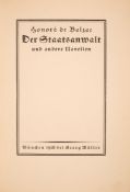 H. de. Balzac, Dunkle Geschichten. Bde. 1-2 in 2 Bdn. München 1918. - Je eines von 1000 Ex.