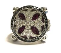 HORNEMANN Design-Saphir-Ring mit schwarzen Diamanten