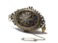 Biedermeier-Brosche mit Diamanten