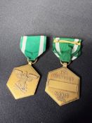 2 VINTAGE MILITARY MERIT RIBBONS