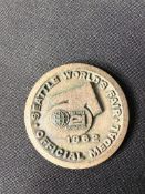Century 21 Seattle World's Fair 1962 Official Medal (Coin) - Space Needle