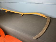 ANTIQUE WOOD SICKLE FROM TRACYS LANDING MARYLAND