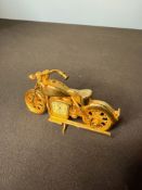 GOLD TONE MOTORCYCLE TIMEX CLOCK