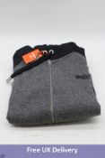 Superdry Baseball Zip Hoodie, Grey/Black, Size XXL