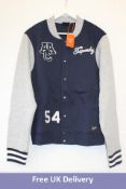 Superdry Vintage College Bomber Jacket, Blue/Grey, Size XL