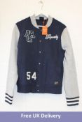 Superdry Vintage College Bomber Jacket, Blue/Grey, Size M