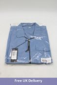 C.P. Company Zip Through Gabardine Long Sleeve Overshirt, Blue, XXX-Large