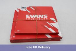 Three Evans Drumheads Shock Weave Mesh, 1 x 8'' 2 x 12''