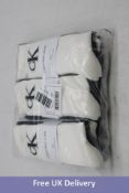 Twelve Pairs Calvin Clein Socks to include 6x Black One Size, 6x White, One Size