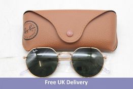 Rayban Jack Sunglasses, Frame Rose Gold/Lens Green