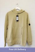 C.P. Company Diagonal Raised Fleece Hooded Sweater, Beige, X-Large
