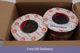 Two Rolls CB15140 Trident CPC Tri Rated 2.5mm Cable, Red, 100M Per Roll