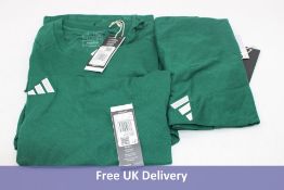 Three Adidas Round Neck T-shirts, Green, Size L