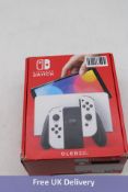 Nintendo Switch OLED Console with Joy-Con Controllers, White. Used, boxed with Dock, Power Supply an