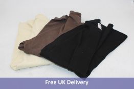 Three Shaka Wear Super Max Heavy Drop Shoulder T-Shirts, 1x Black Large, 1x Cream Large, 1x Brown La