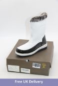 Ausland Woman's 7628 Midcalf Zipping Snow Boots, White/Black, UK 5. Box damaged