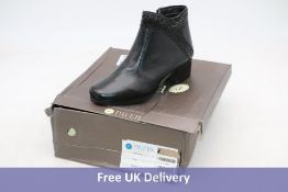 Pavers Leather Ankle Boots, Black, Size 5