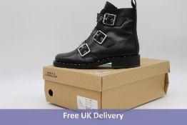 Shoe Biz Women's Nubris Alfa Leather Biker Boots, Black, EU 39. Box damaged