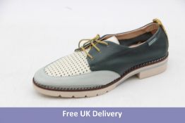 Pikolinos Leather Shoes, Green/White, Size 41, No Box