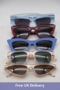 Five Ace & Tate Sunglasses, 1x Harry Fizz, 1x Belle Red Velvet, 1x Lukas Sky Blue Bio, 1x Mia Bluebe