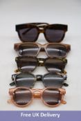 Five Ace & Tate Sunglasses, 1x Dexter Chameleon, 1x Byron Marmalade, 1x Henri Golden Brown, 1x Harpe