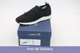 Two pairs of Caprice Women's G Width Trainers Black Nnit, 1x UK 3.5, 1x 4
