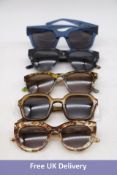 Five Ace & Tate Sunglasses, 1x Andy Maple Syrup, 1x Harry Midnight, 1x Dexter Chameleon, 1x Vic Gold