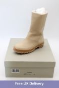 Legres Woman's Garden Mid Oiled Boots, Cream, Size 37