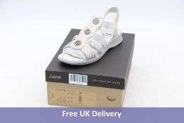 Jana Women's 8-28165-20 Wide Fit Sandals, Grey/Flower, UK 3.5
