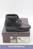 Two pairs of Pavers Black Leather Boots, UK 3 and 1x Pavers Navy Leather Boots, UK 3