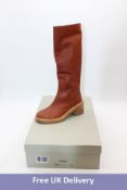 Legres Woman's Riding On Heel Boots, Oil Tan, Size 38, Some Marks To Upper And Sole