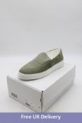 E.T.Q Amesterdam Men's LS-01 Suede Loafers, Vetiver Green Court White, UK 12