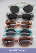 Five Ace & Tate Sunglasses, 1x Allen Blush, 1x Monty Bora Bora, 1x Byron Marmalade, 1x Heather Smoke