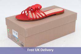 Gianvito Rossi Gale Knotted Satin Slides, Tabasco Red, Size 37.5