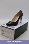 Nine West Women's HANDJIVE3 Patent-leather Court Shoes, Navy, Size 6W. Box damaged