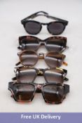 Five Ace & Tate Sunglasses, 1x Monty Indian Summer, 1x Byron Midnight, 1x Vic Black Ruby Bio, 1x Dex