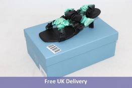 Amy Crookes Women's Mimi Sandal, Black/Mint, Size 39