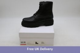 Woman's Iris And Ink F713 Lace/Zip Leather Boot, Black, Size 39