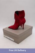 Portamento Women's Tina Suede Ankle Boots with Tassels, Red, EU 37