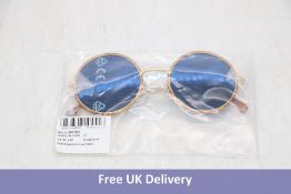 Paul Smith PS004V2 Alford 03 Round Frame Sunglasses, Gold/Brown with Blue Lens, Size 51-21-145, No C