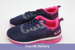 Six pairs of Sevego Women's Running Trainers, Dark Blue/Pink, UK 6.5