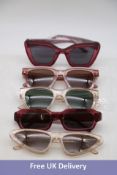 Five Ace & Tate Sunglasses, 1x Harry Fizz, 1x Stef Red Velvet, 1x Roxy Fizz, 1x Allen Blush and 1x B