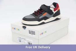 Geox Boy J. Perth Trainer. Black/Orange, Size UK 6