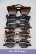 Five Ace & Tate Sunglasses, 1x Harry Tiger Wood, 1x Vic Gold Dust, 1x Heather on the Rocks, 1x Benja