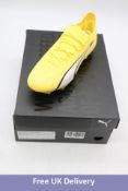 Puma Ultra Match Firm Ground Football Boots, Blaze Yellow, UK 9, Personalised Initials and National