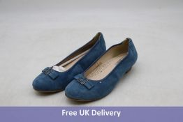 Hirschvogel Women's Suede Heeled Shoes, Blue, EU 40, No Box