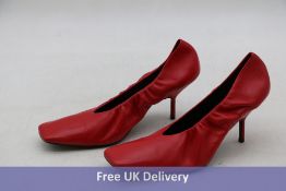 Pierre Hardy, Strada Gathered Leather Pump, Red. Used, Good Condition, No Box, EU 39