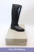 Legres Woman's Asymmetric Riding Boots, Shiny Black, Size 38, Some Marks To Upper And Sole