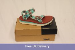 Teva 1984 Sandals, Teal-Maroon Aztec Pattern, UK Size 5